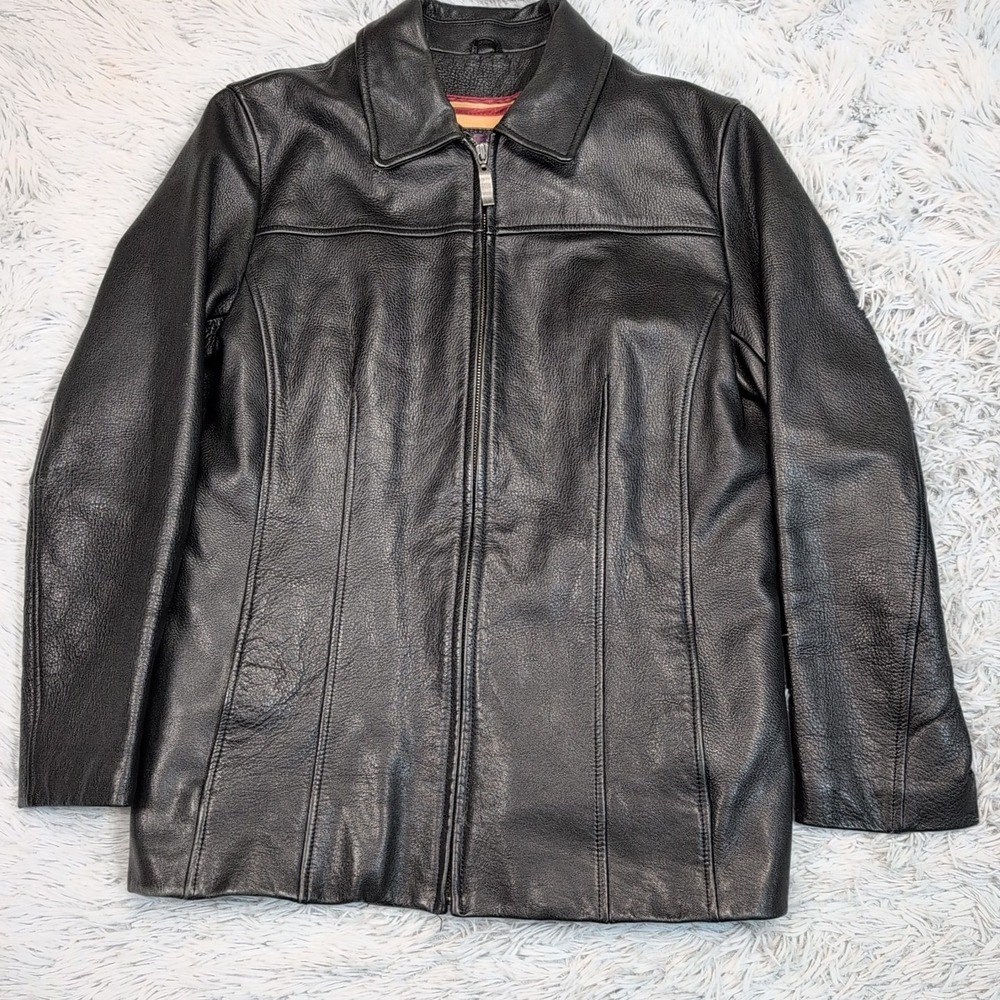 Wilsons Jacket Womens L Black Leather‎ Coat Pockets Thinsulate Removable Liner